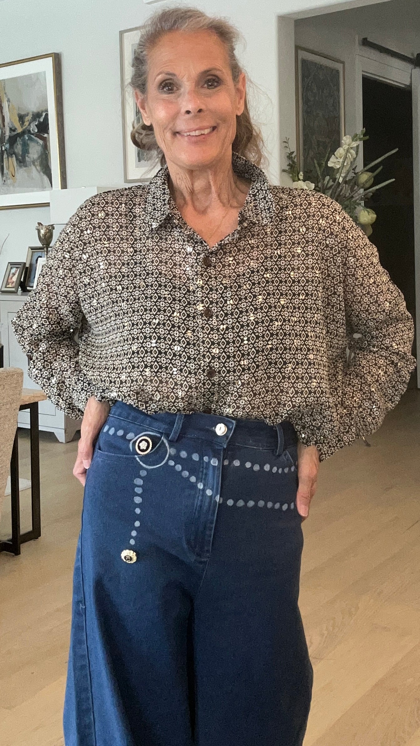 Painted Wide Leg Pant