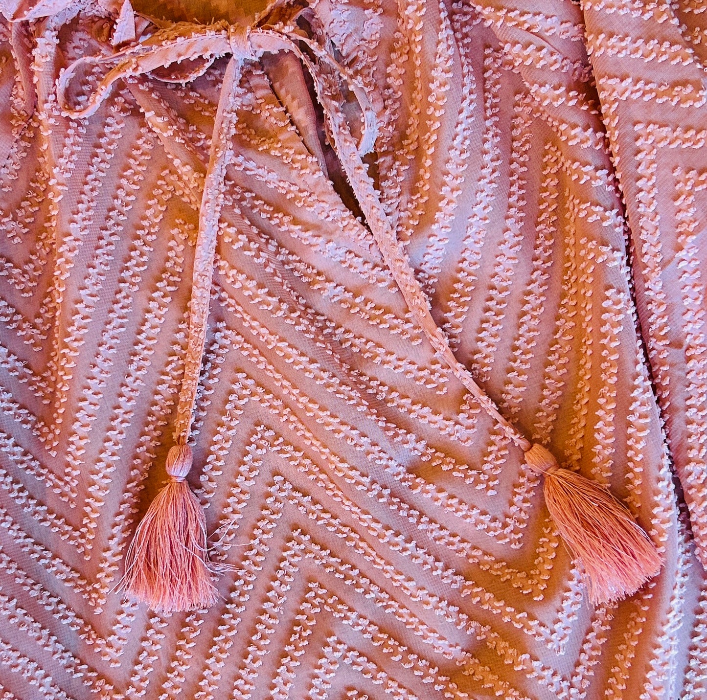 Pink Textured Chiffon Blouse