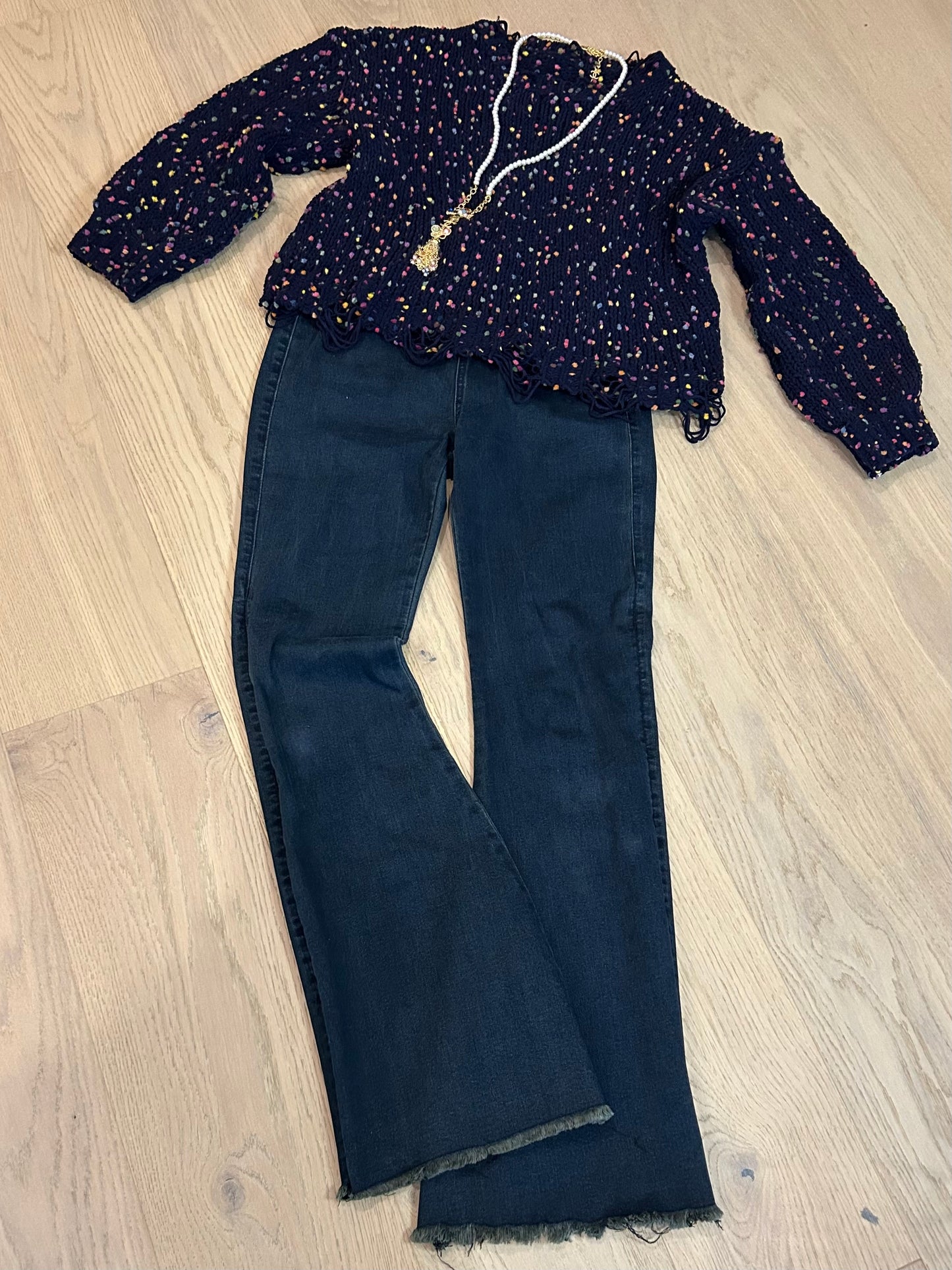 Navy Boucle Sweater