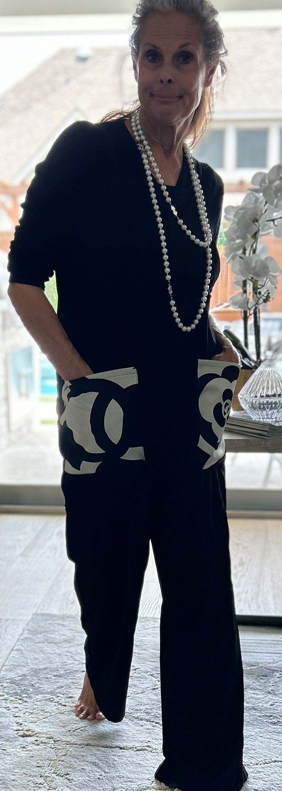 Black Overall with Chanel Like Pockets
