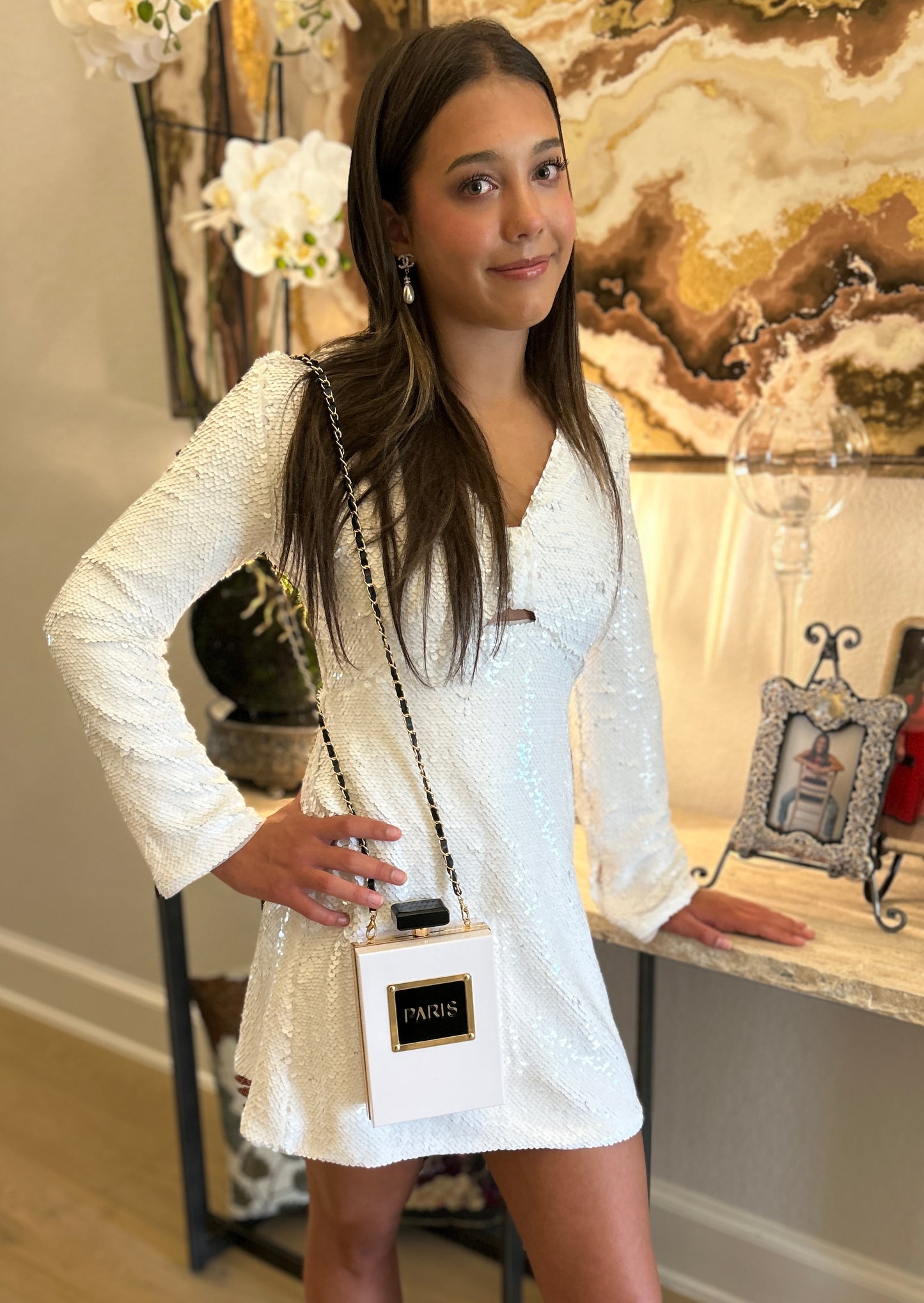 White Sequined Dress