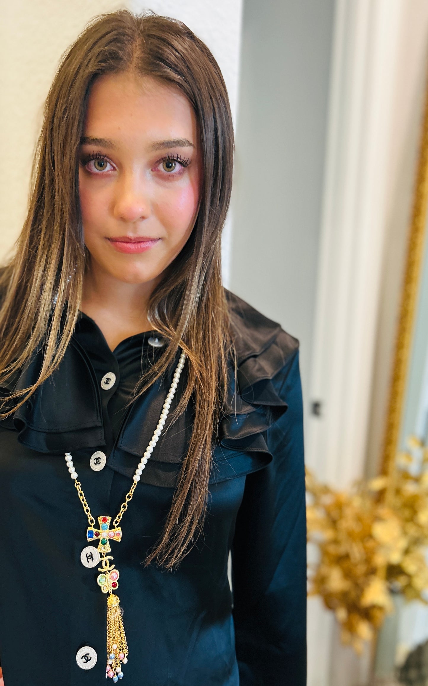 Satin Chanel Inspired Blouse