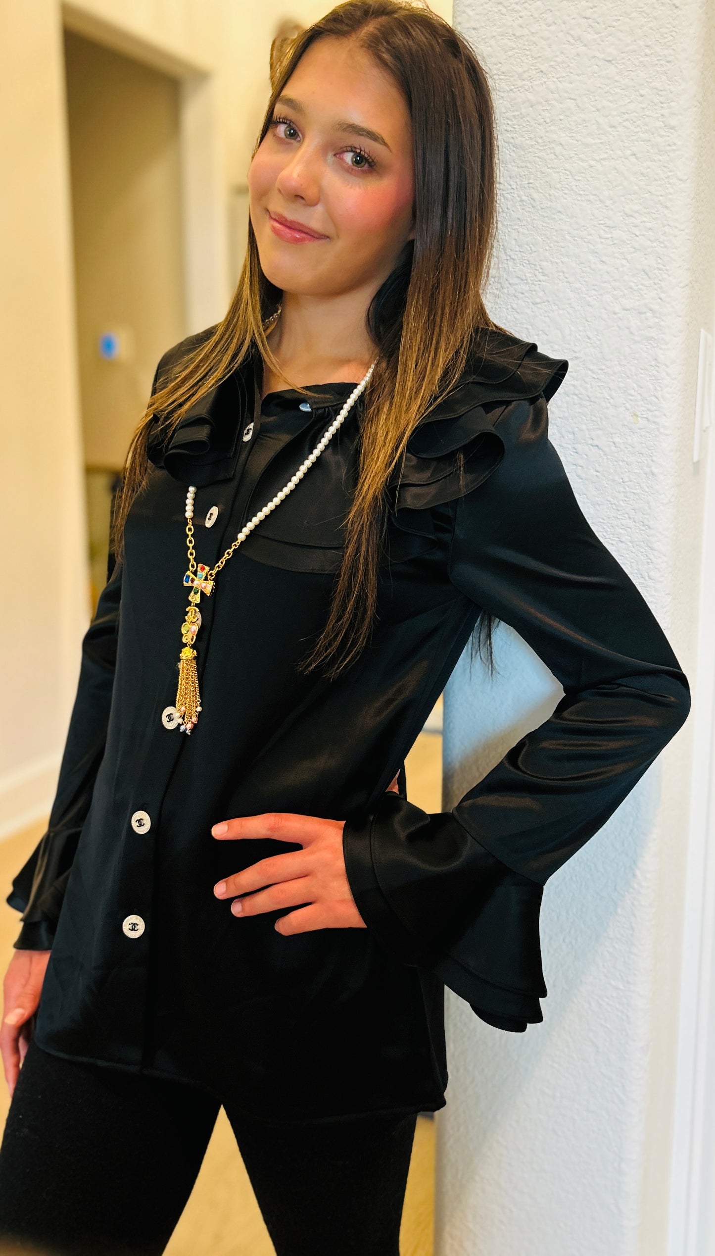 Satin Chanel Inspired Blouse