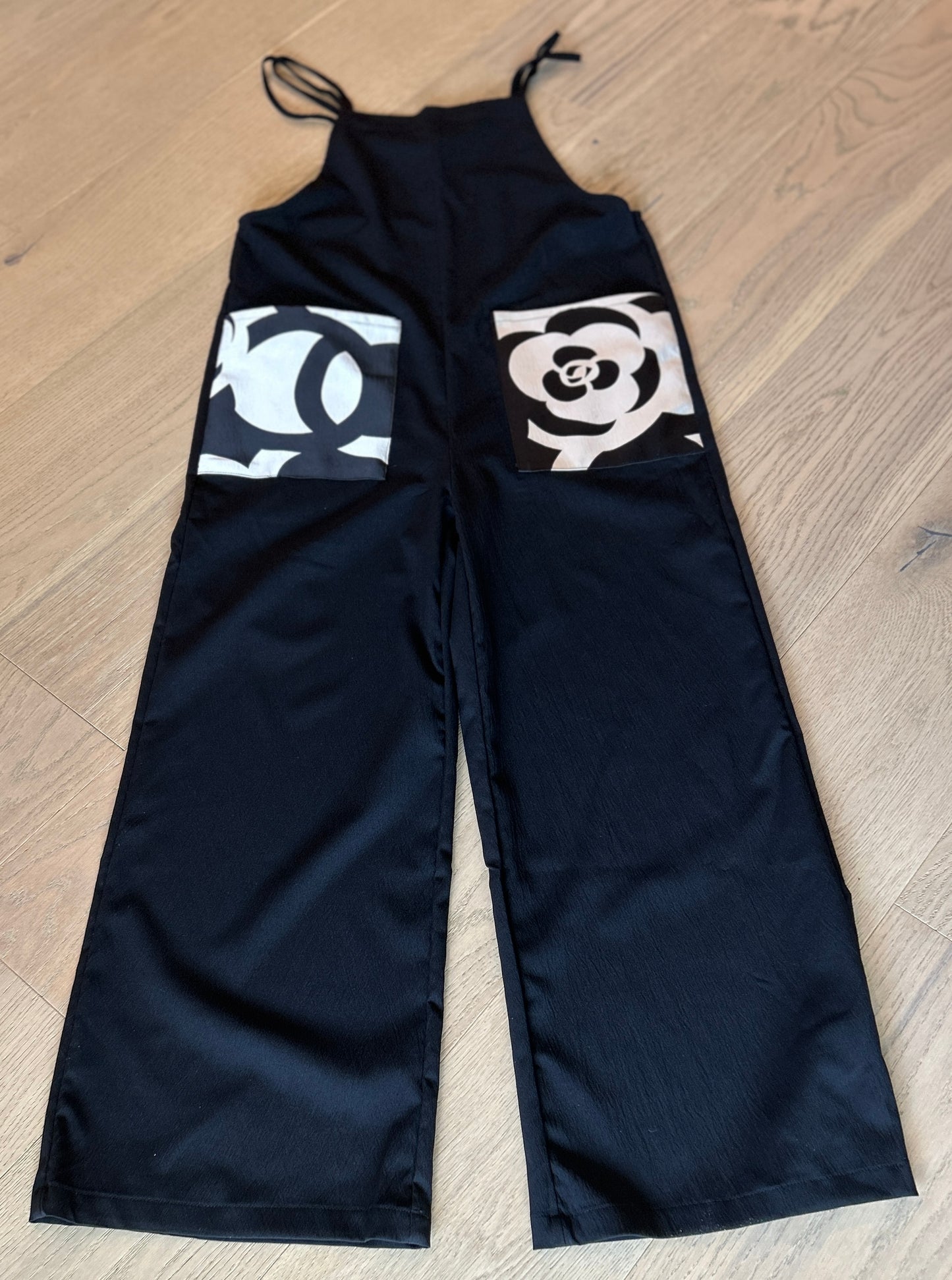 Black Overall with Chanel Like Pockets