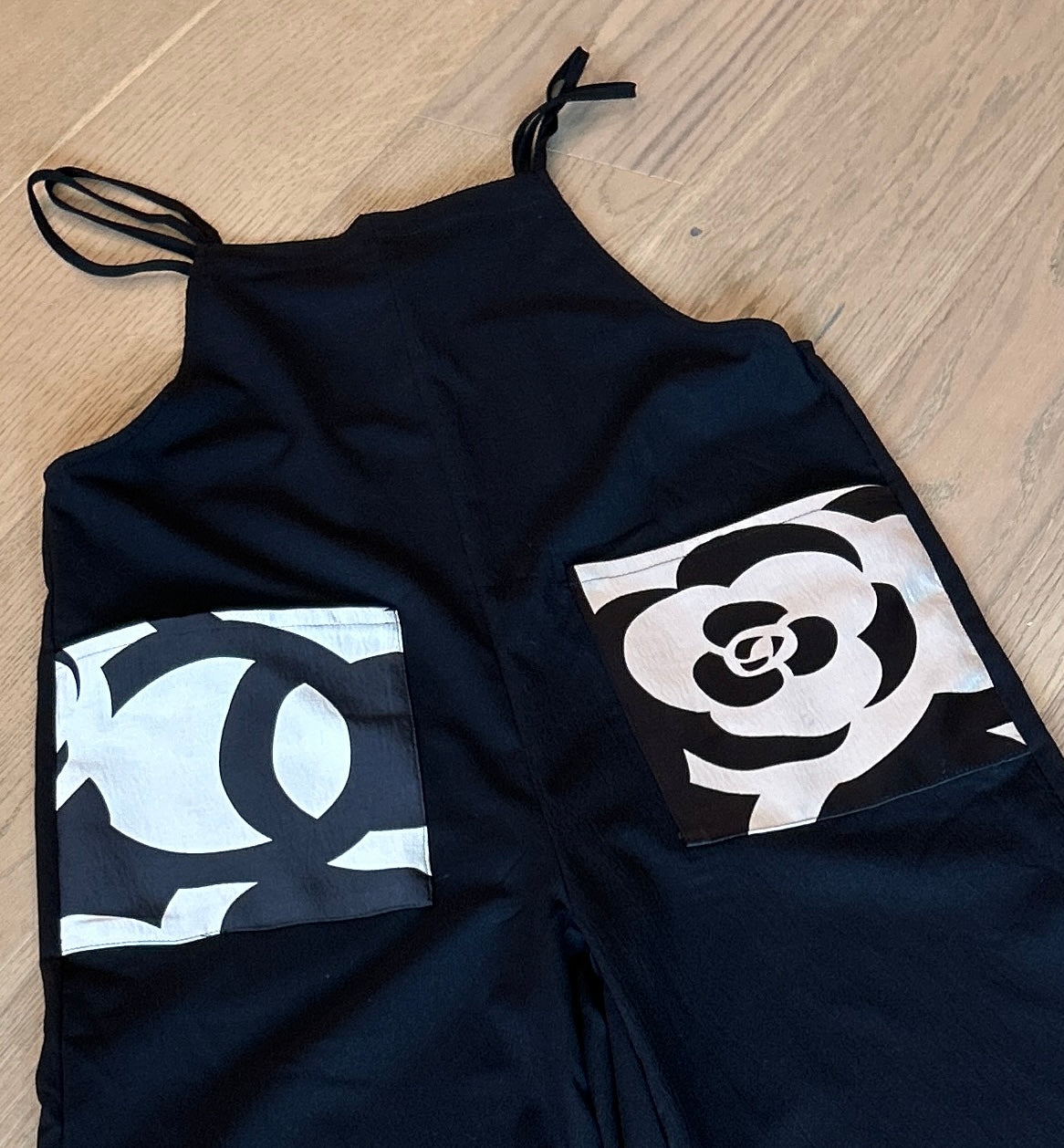 Black Overall with Chanel Like Pockets