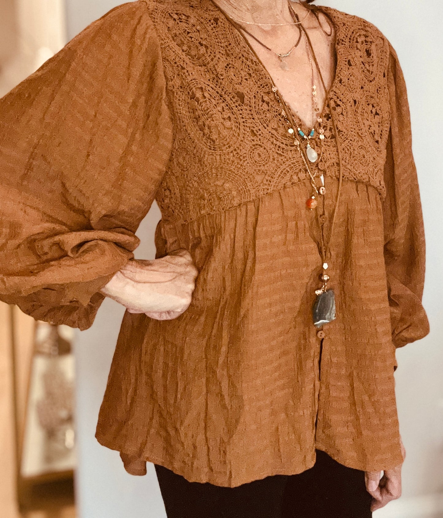 Rust Gauze Blouse