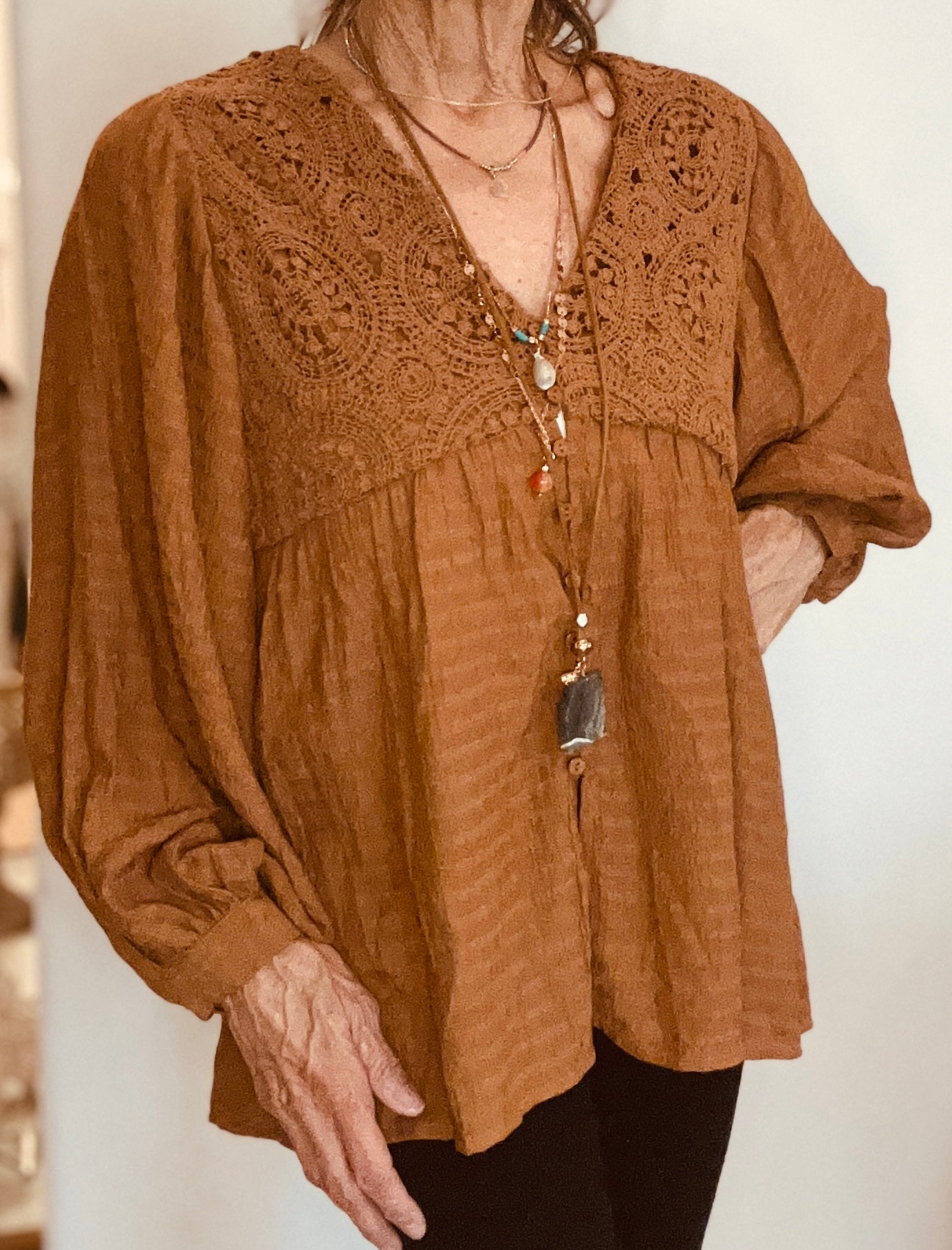 Rust Gauze Blouse