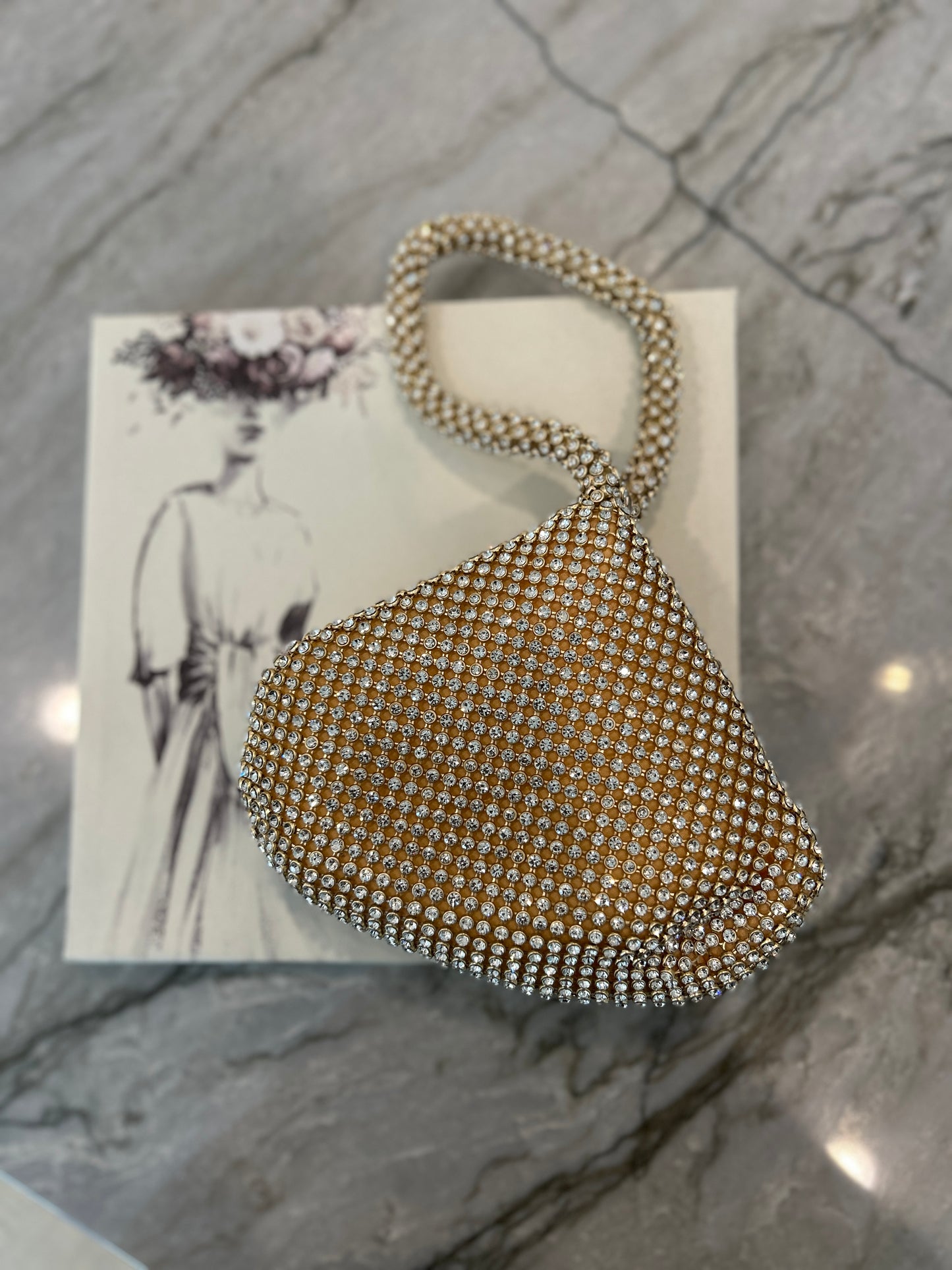 Gold Rhinestone Evening Bag