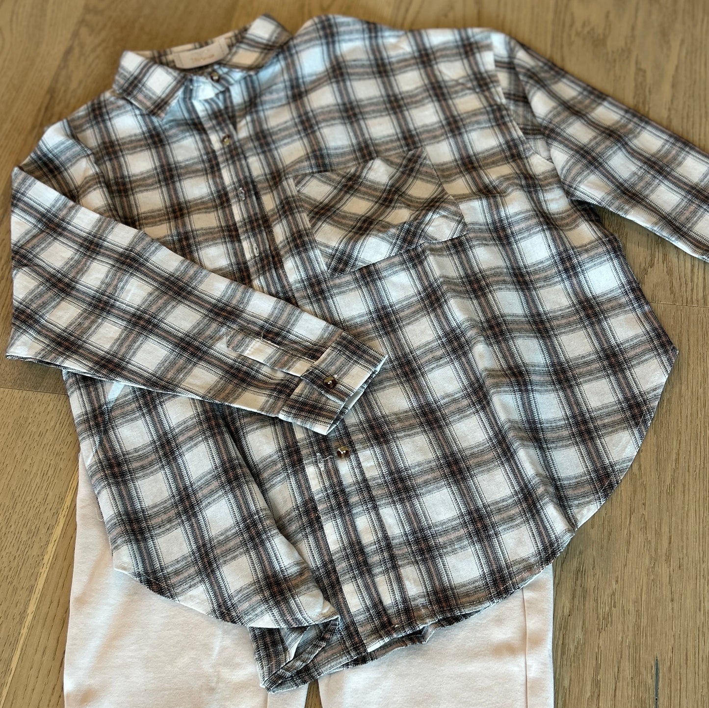 Oversized White Plaid Shirt