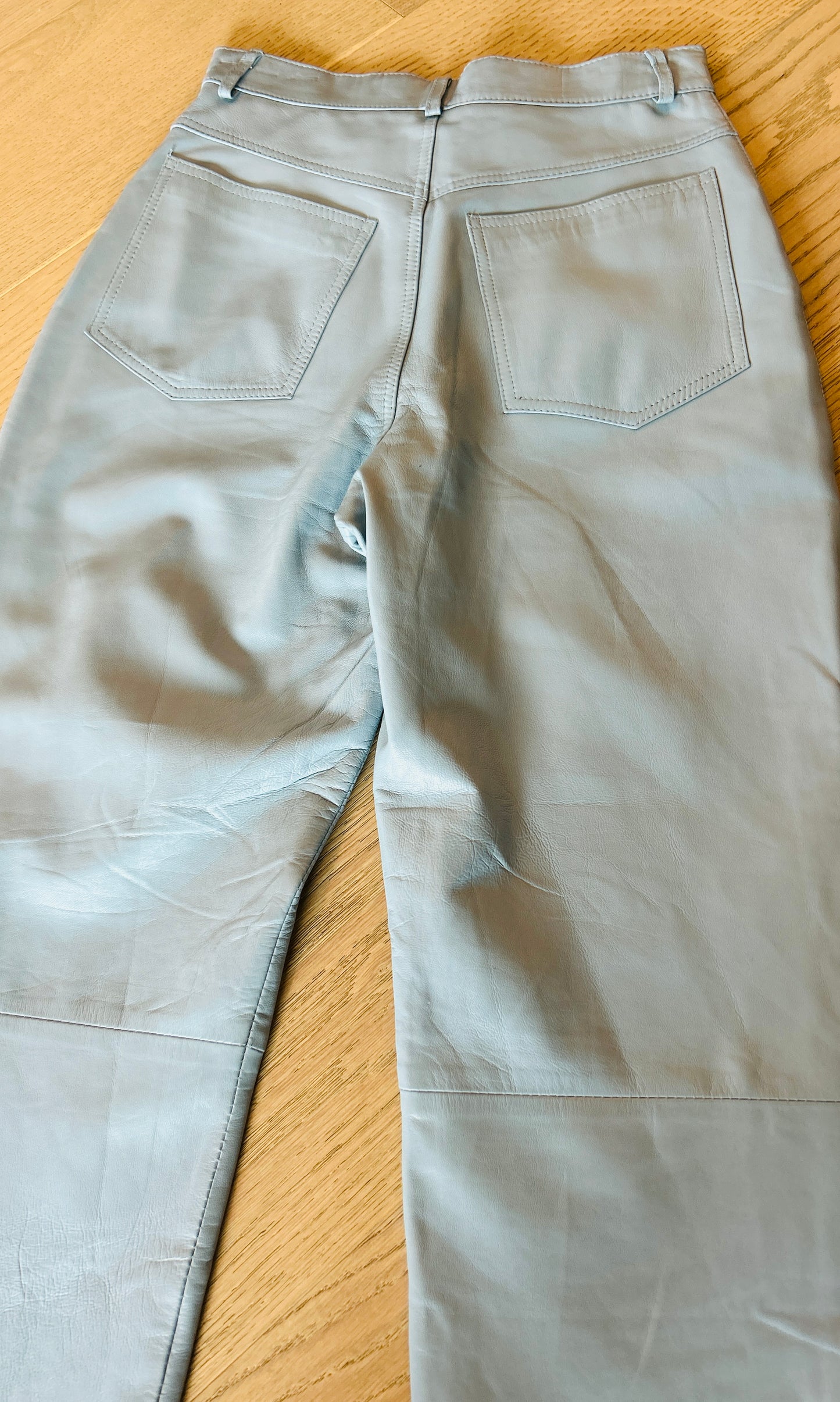 Light Blue Leather Pants -Pre Loved