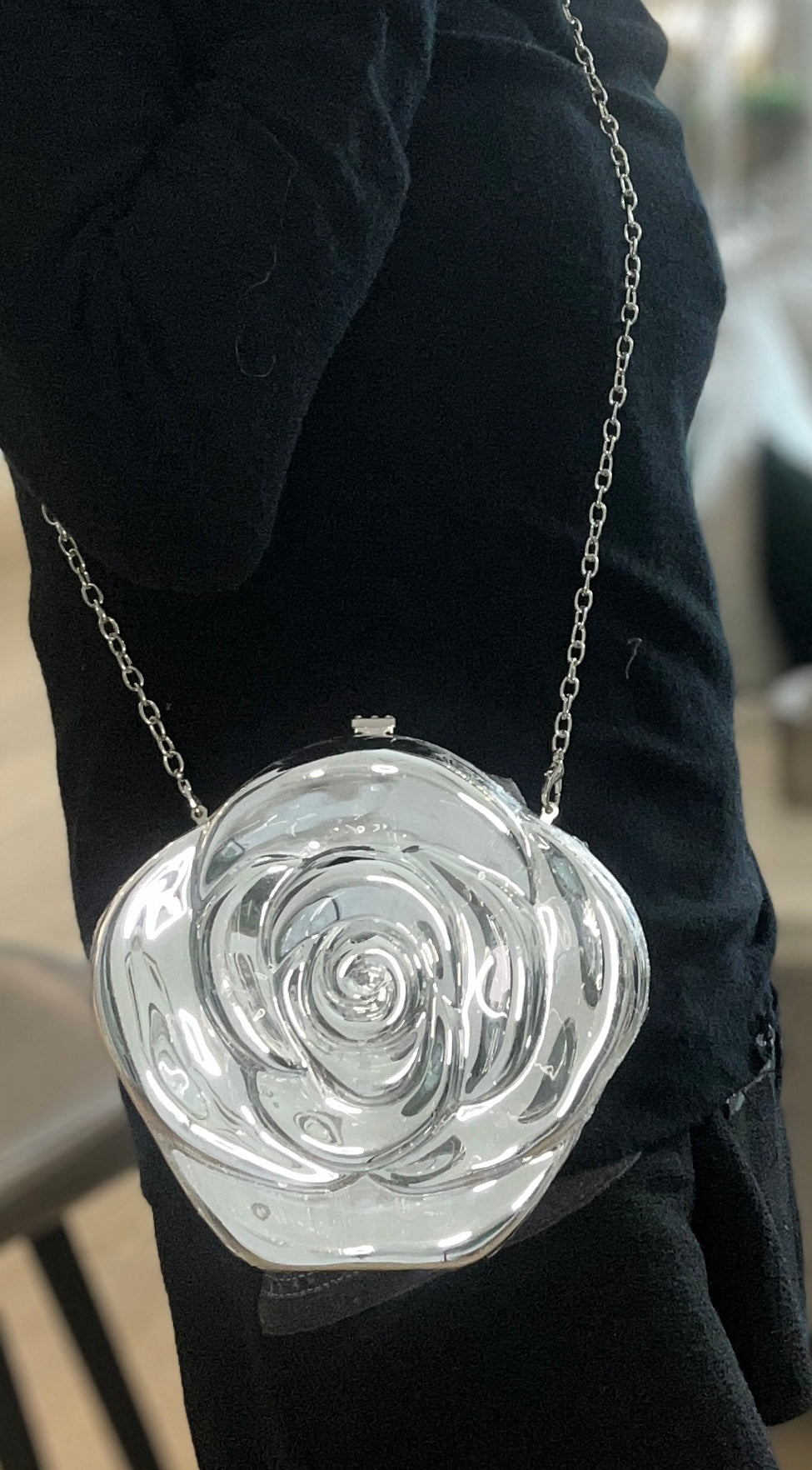 Silver Camille Evening Bag