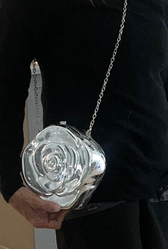 Silver Camille Evening Bag