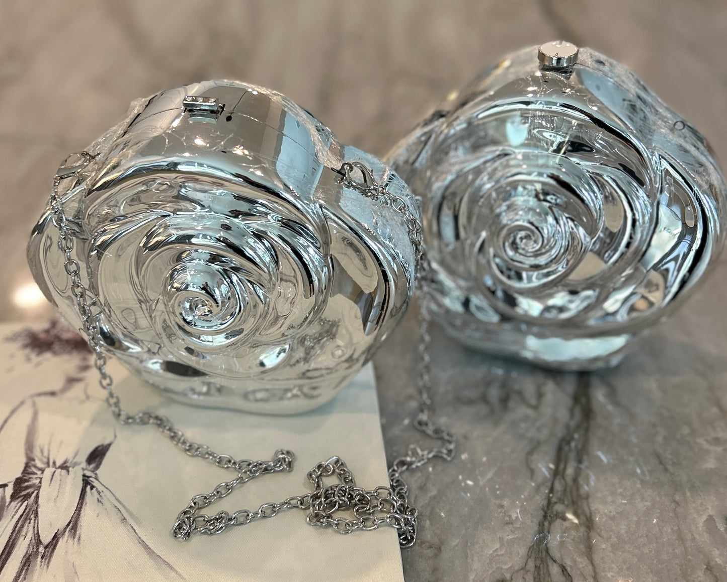 Silver Camille Evening Bag