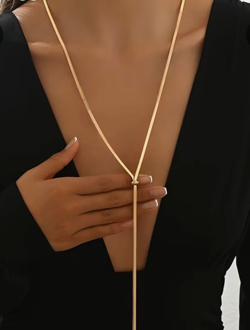 43 Inch Gold Y shaped Necklace