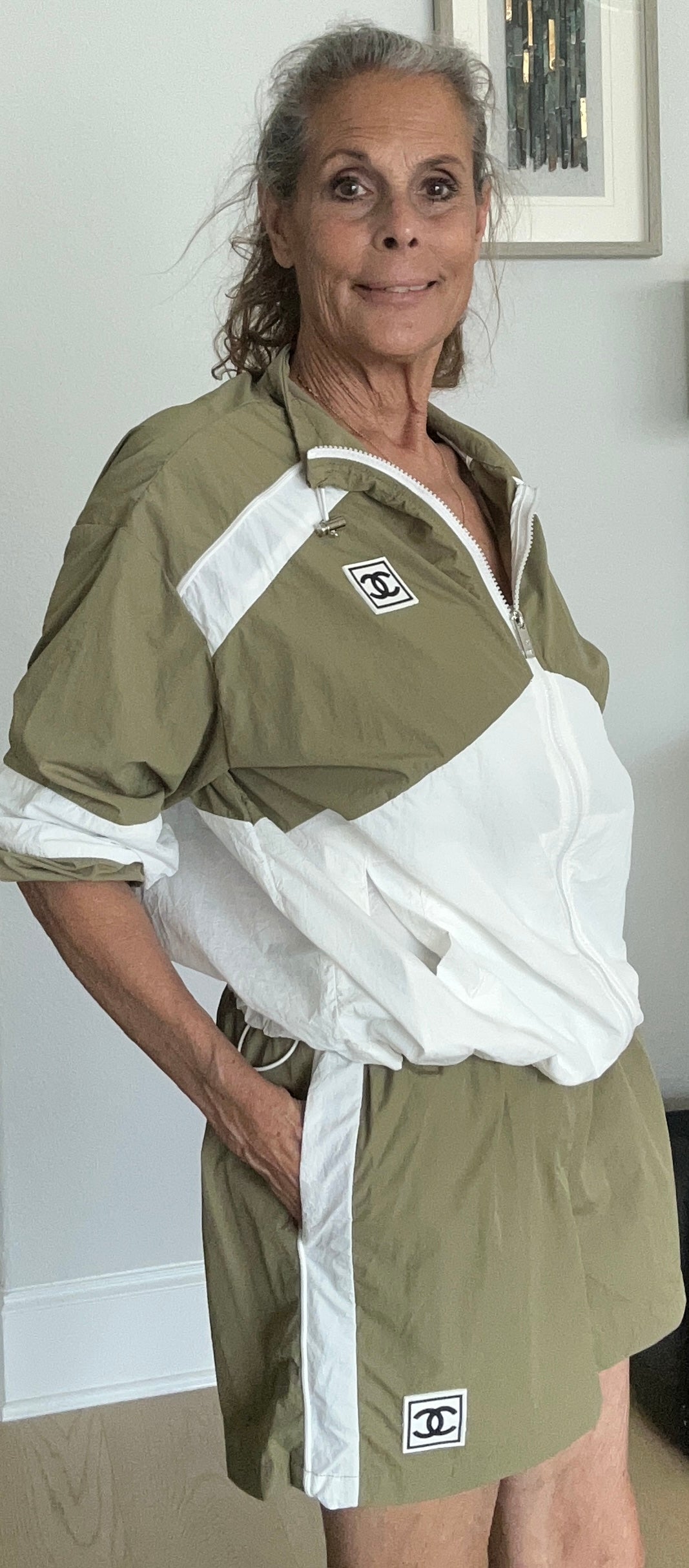 Chanel Inspired Windbreaker and Shorts