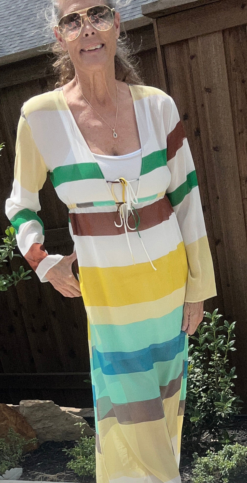 Long Sleeve Chiffon Resort Dress