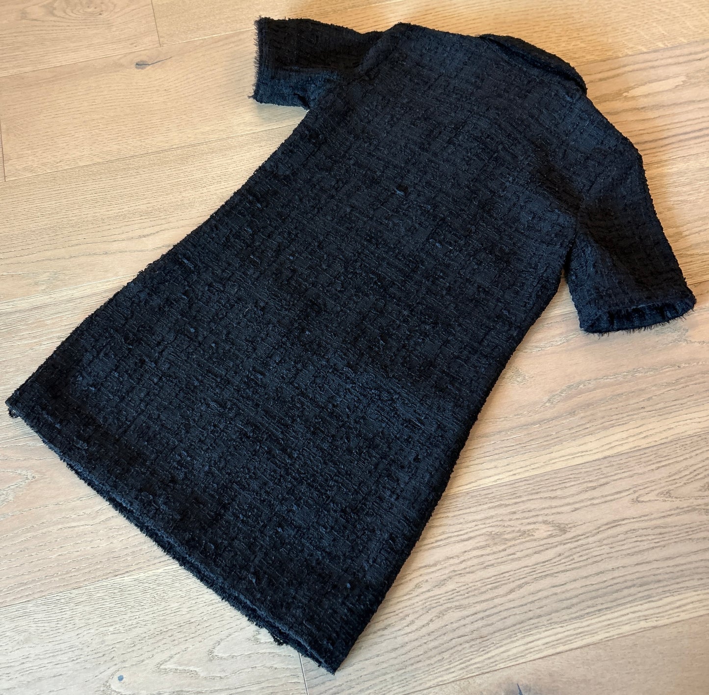 A-Line Black Tweed Dress