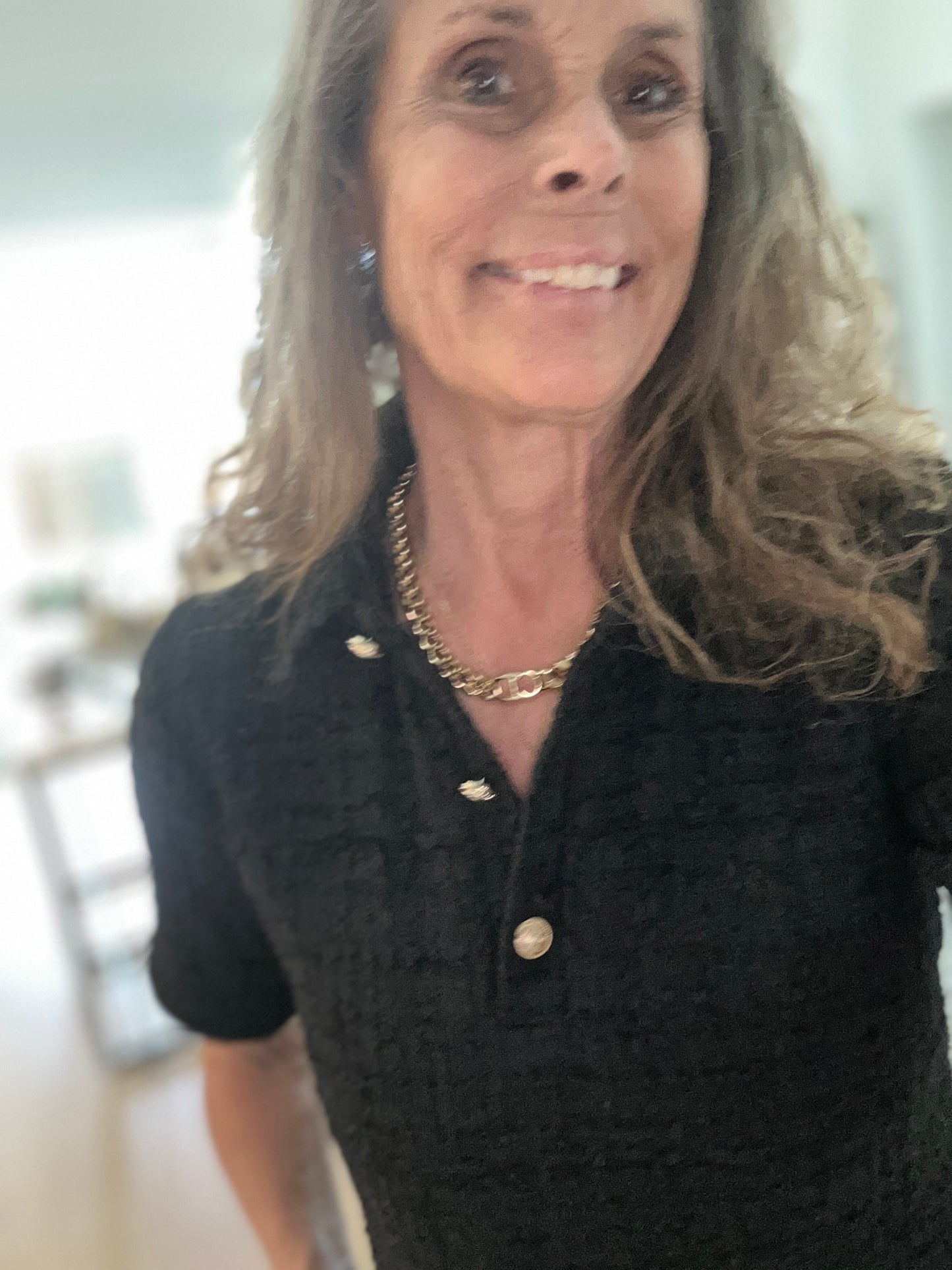 A-Line Black Tweed Dress