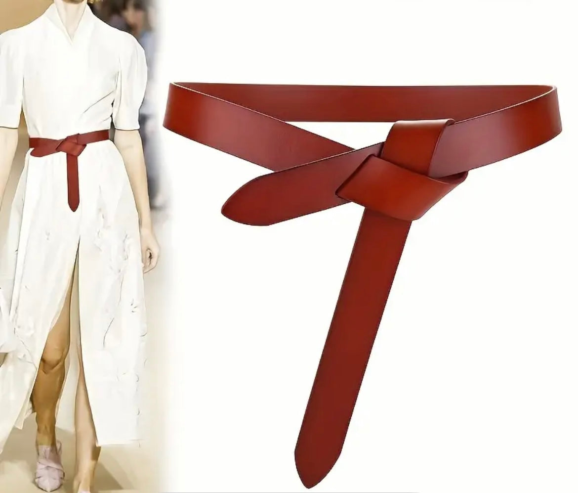 Hermes Inspired Leather Knotted Belt