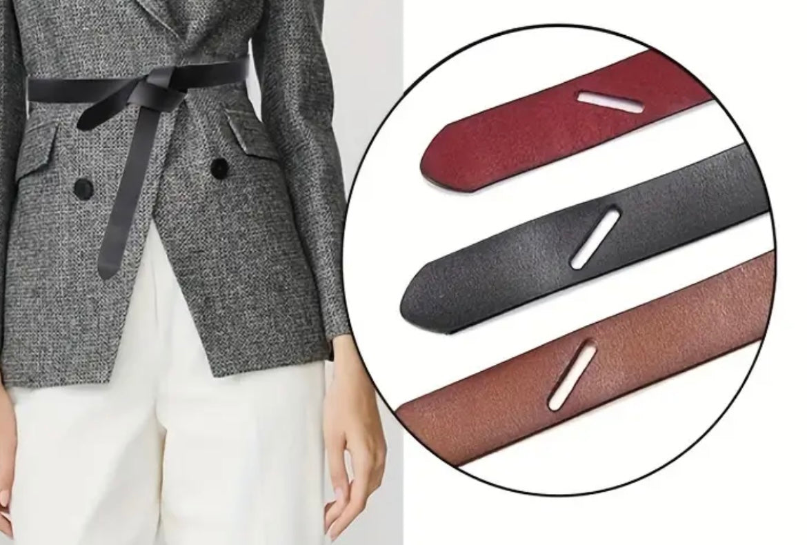 Hermes Inspired Leather Knotted Belt