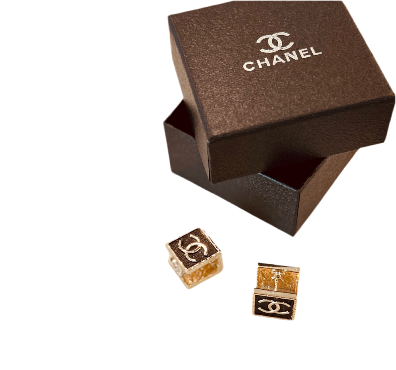 Gold and Black Chanel Earrings