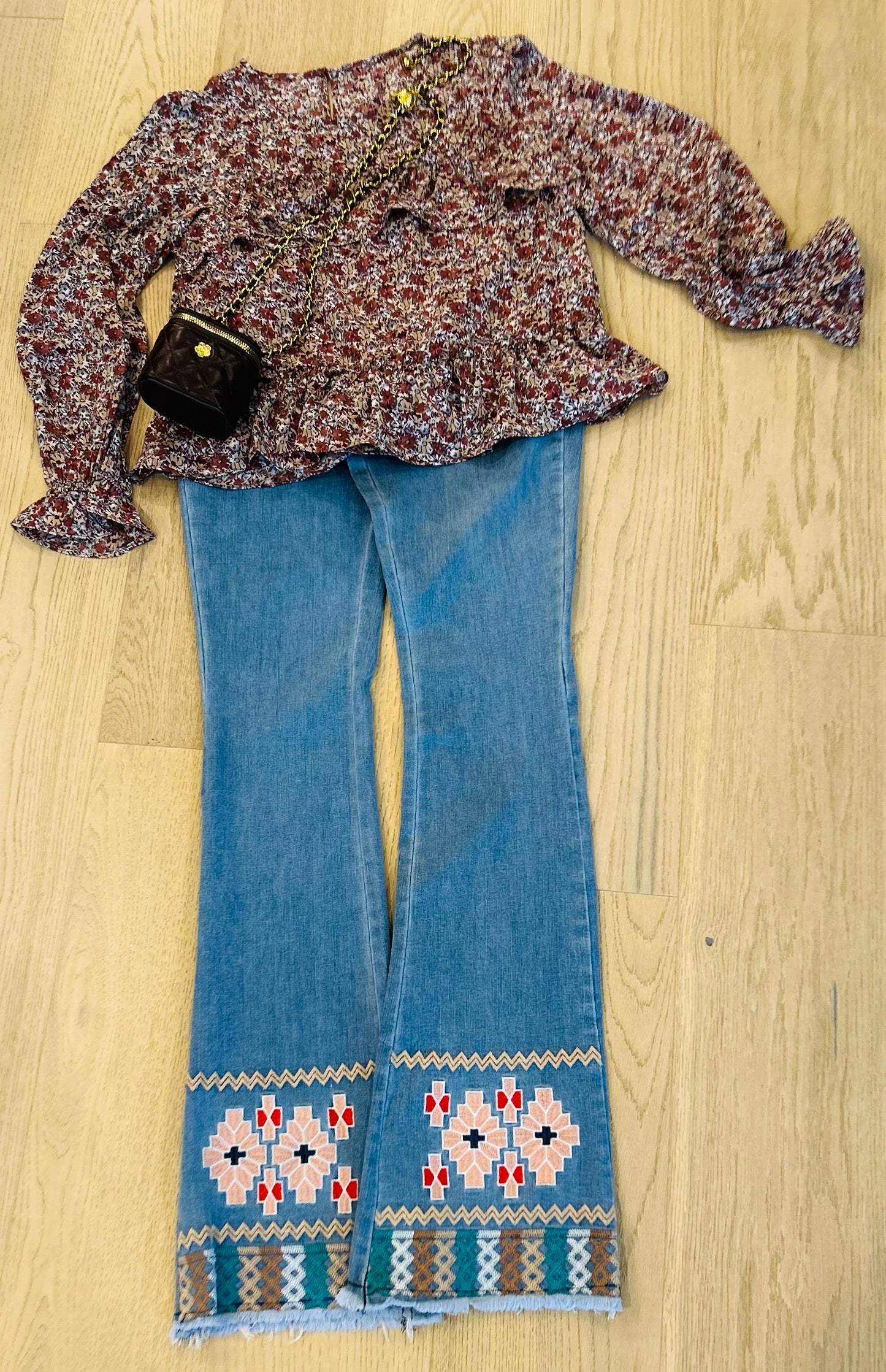 Floral Chiffon Peasant Blouse