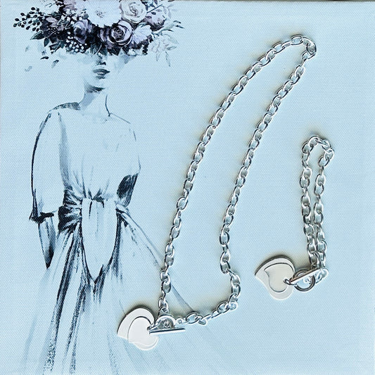Double Heart Tiffany Like Necklace