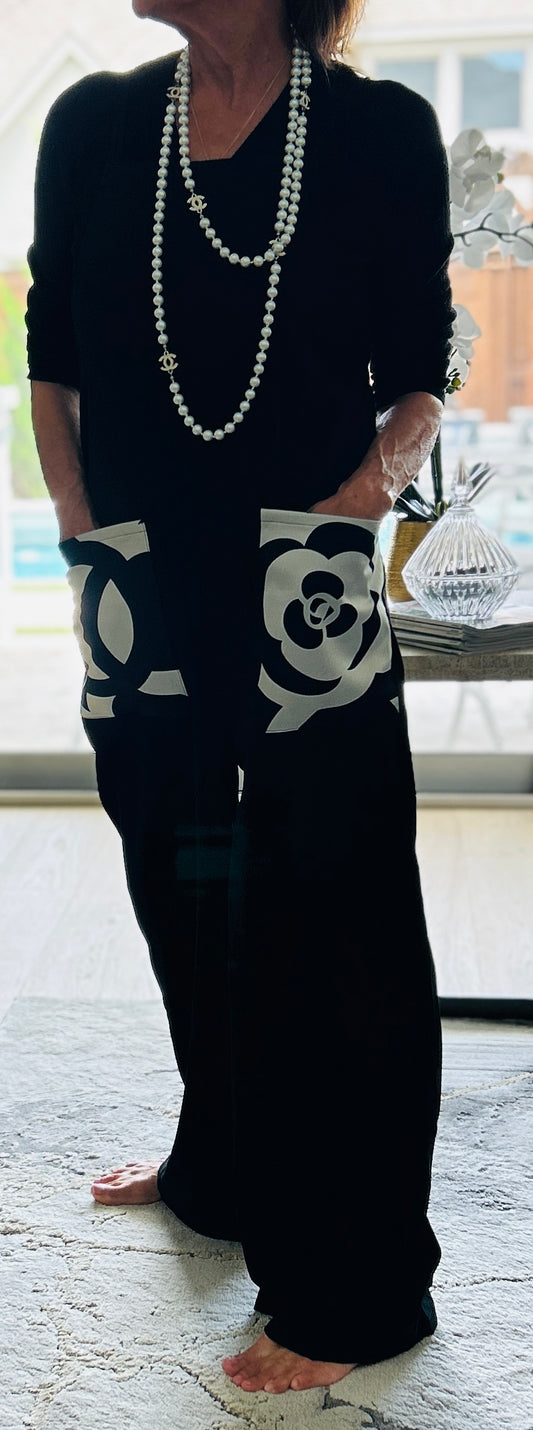 Black Overall with Chanel Like Pockets