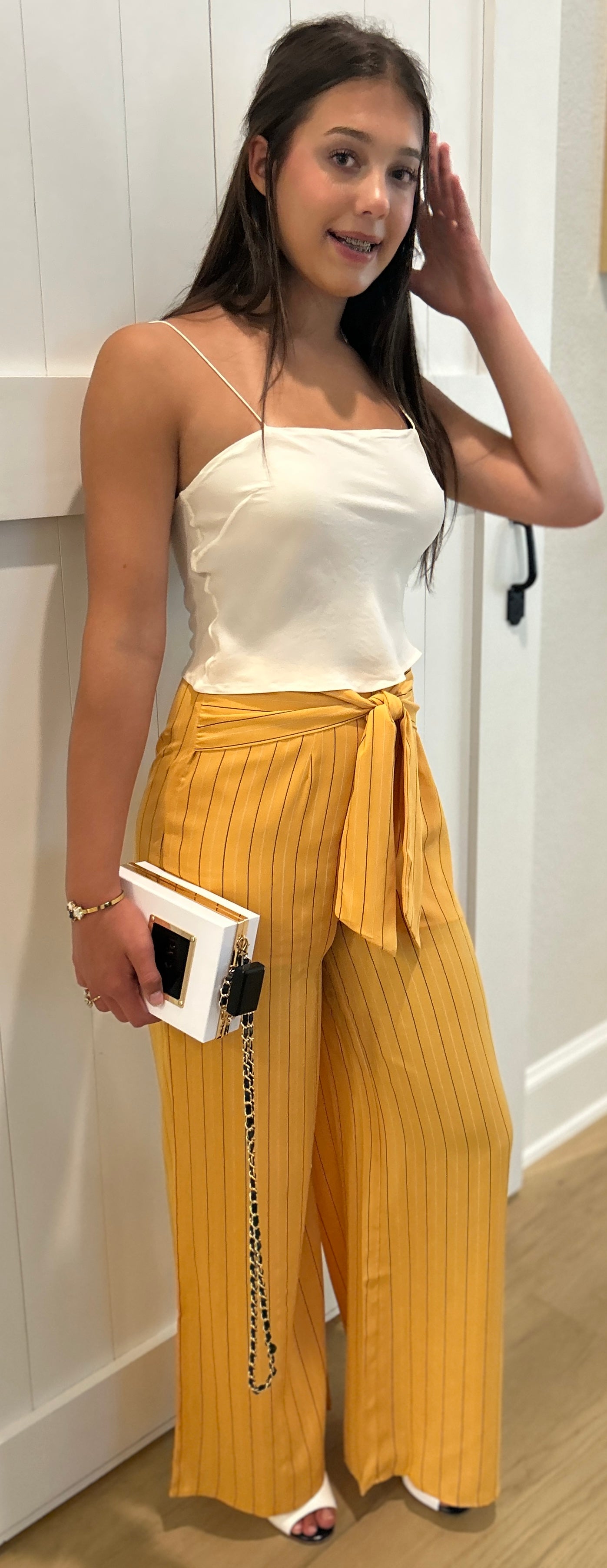 Yellow Pinstripe Pant
