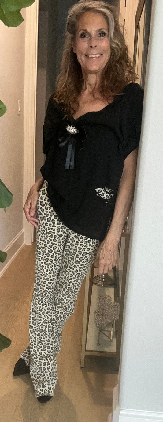 Leopard Stretch Jeans
