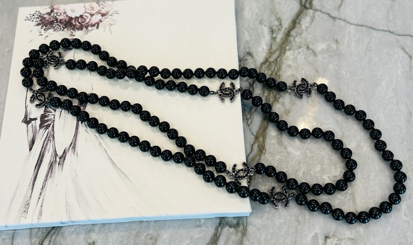 Long Black Pearls