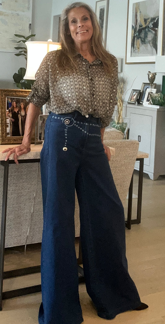 Painted Wide Leg Pant