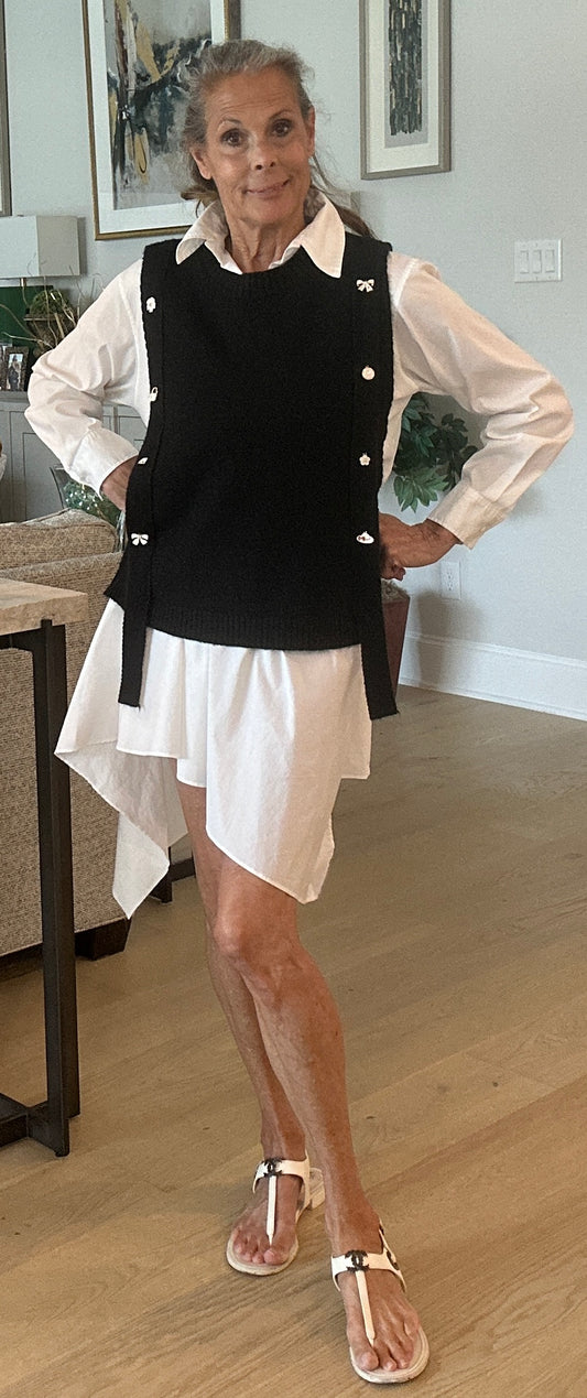 Black Sweater Vest with Charms