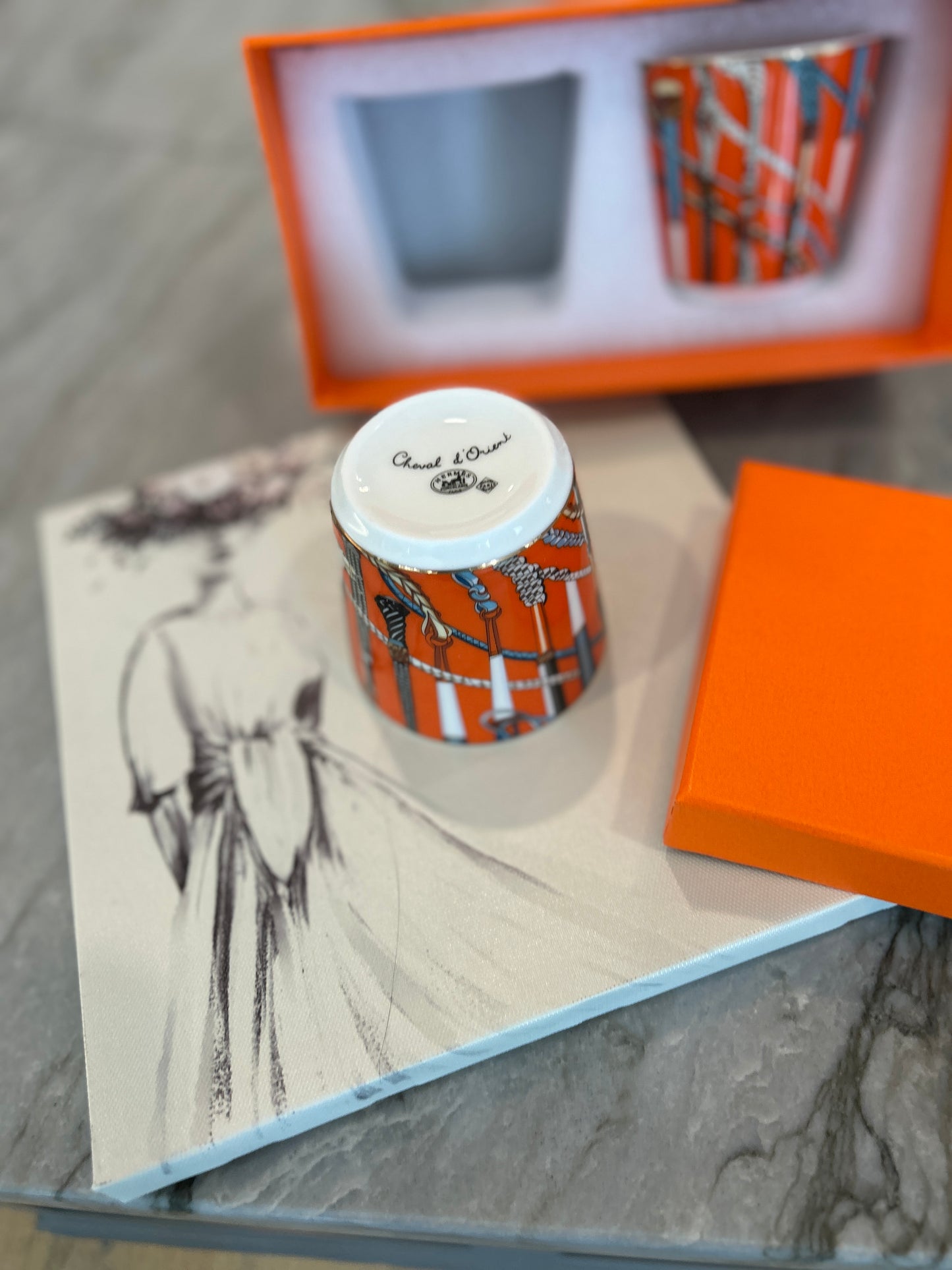 Hermes Fine China Cups
