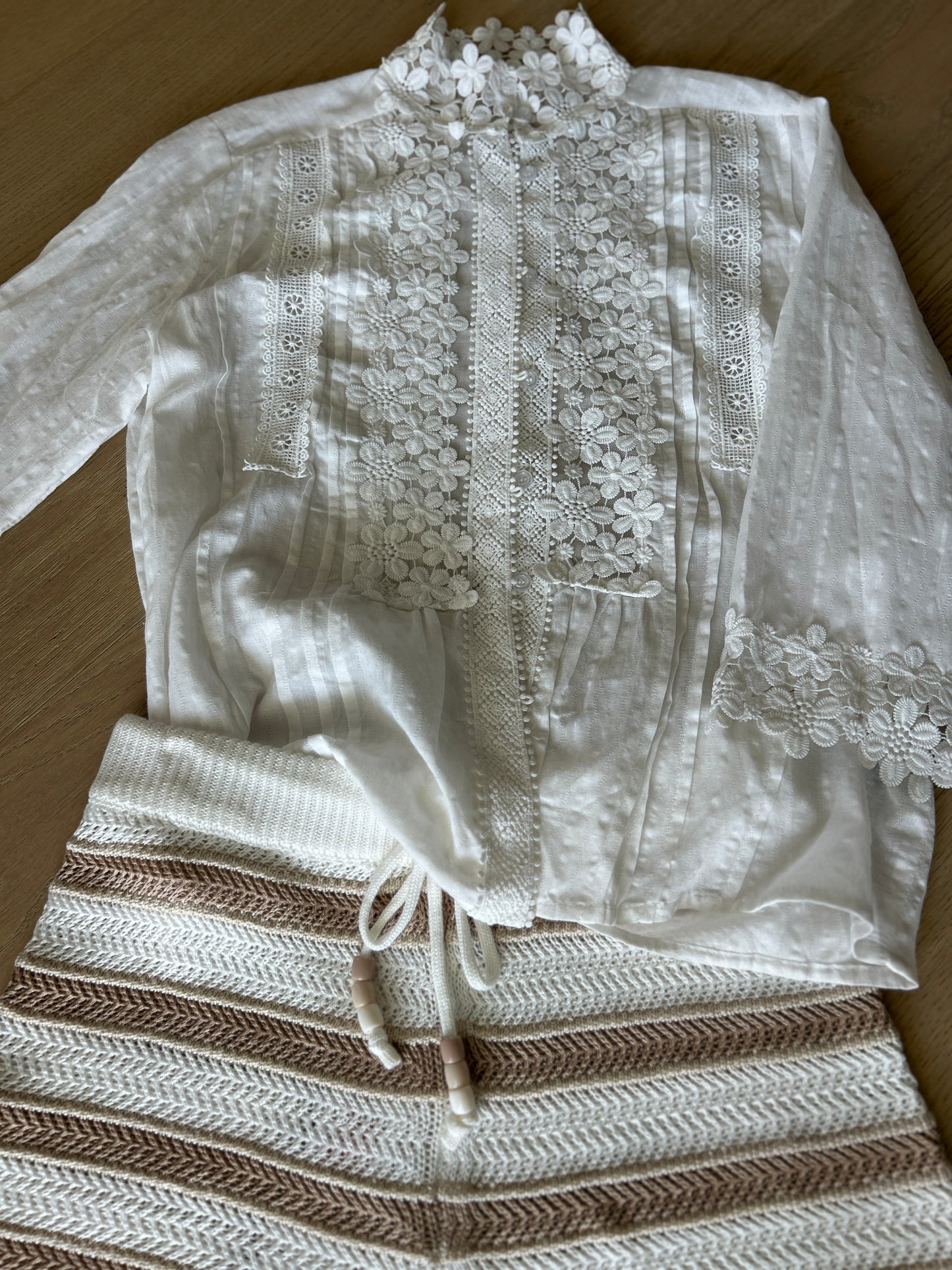White Embroidered Peasant Blouse