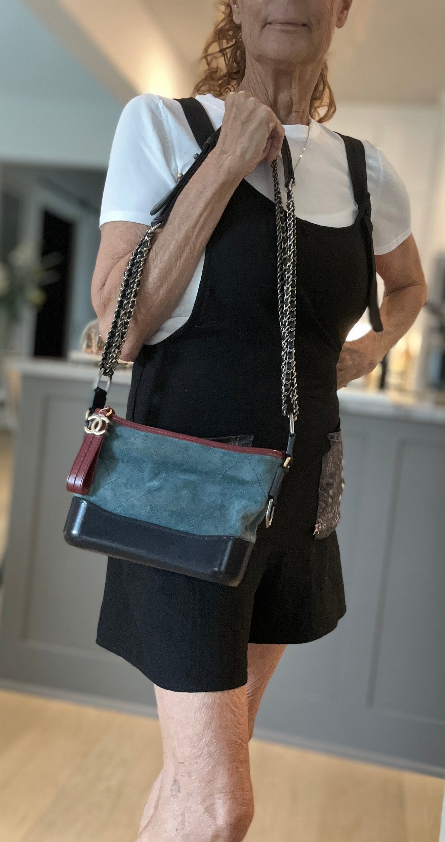 Suede and Leather Chanel Inspired Crossbody