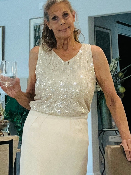 Sleeveless Sequin Evening Tank