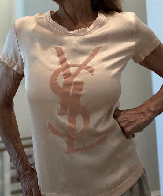 YSL Short Sleeve Satin Blouse