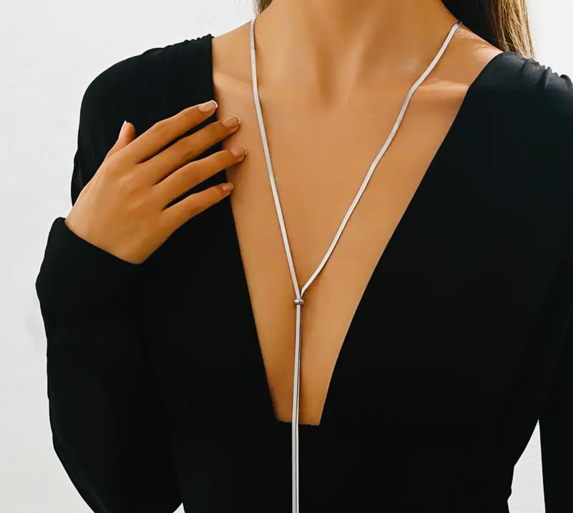Extra Long Snake-bone Slide Necklace