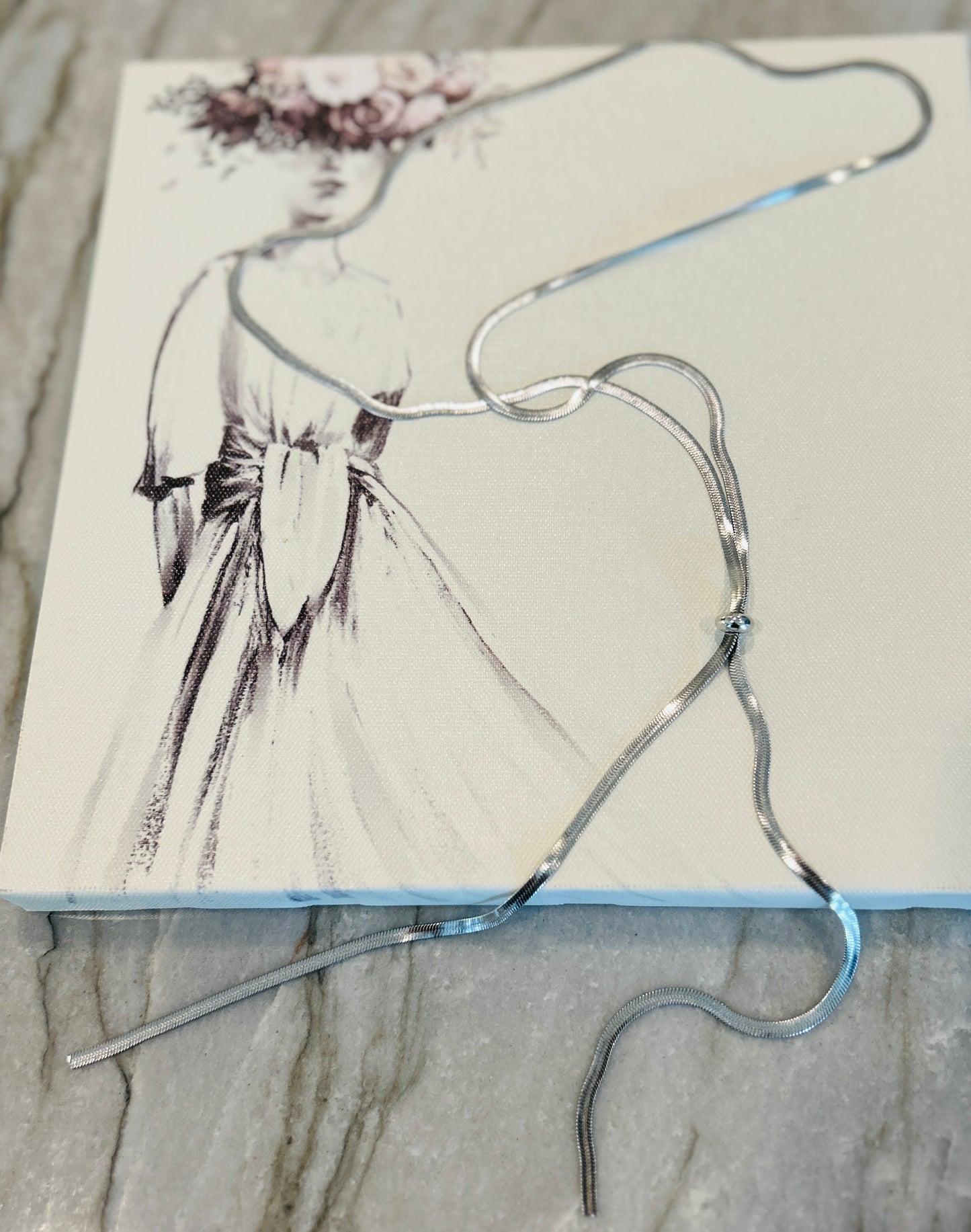 Extra Long Snake-bone Slide Necklace