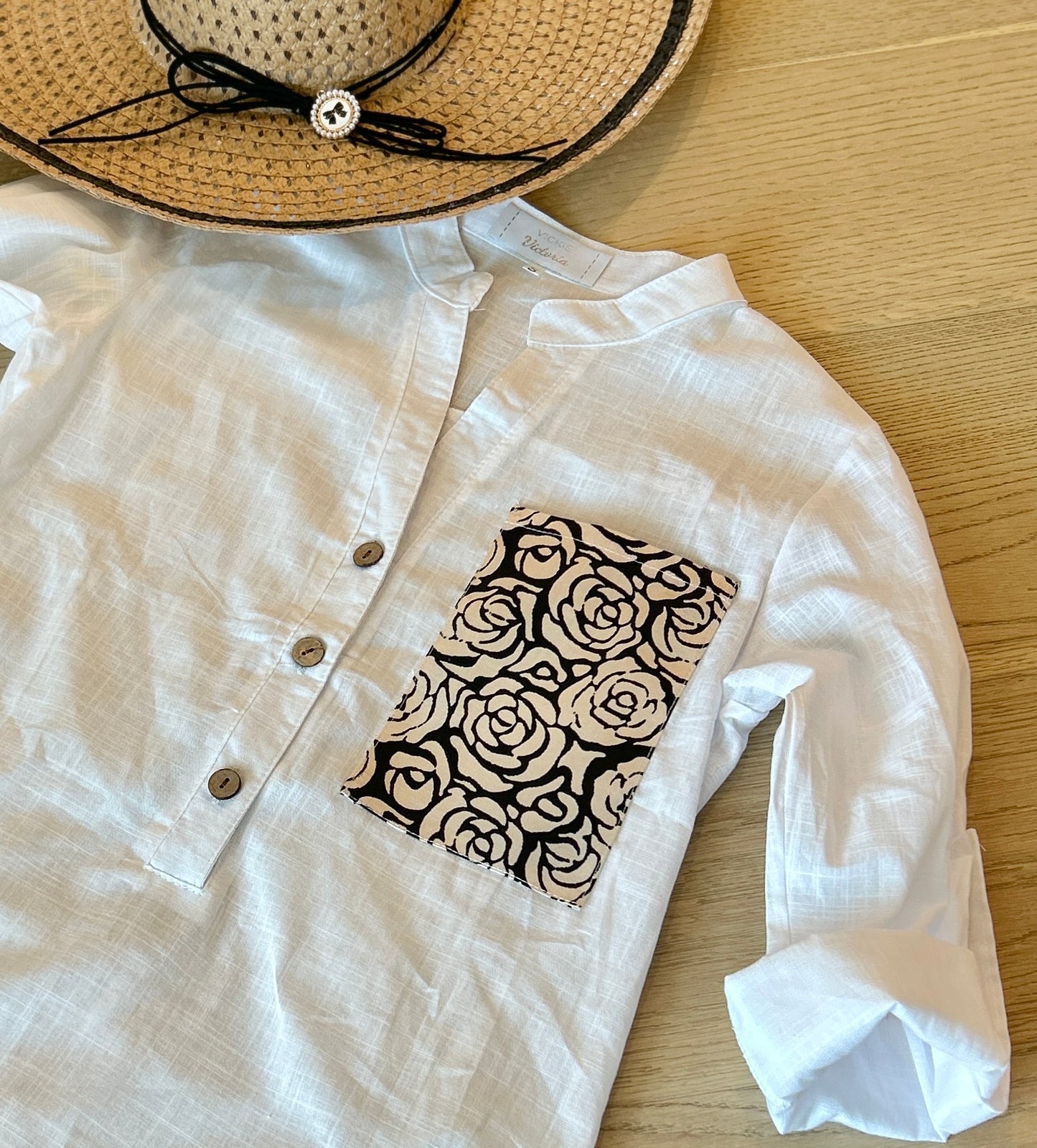 Long sleeve Linen Shirt Chanel Silk Pocket